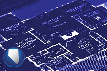 a house floor plan blueprint - with Nevada icon