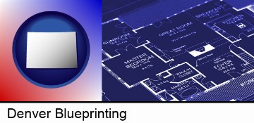 a house floor plan blueprint in Denver, CO